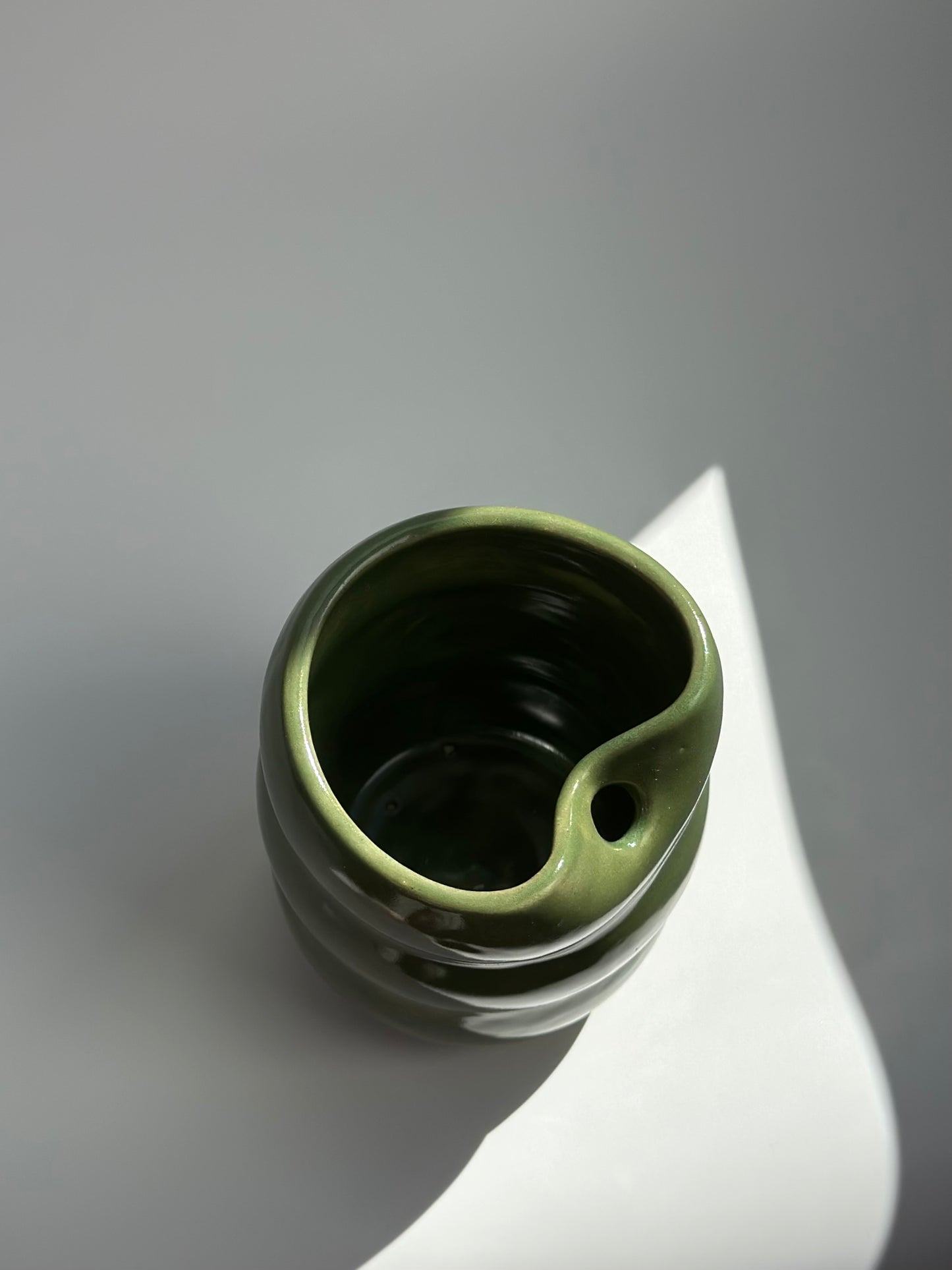 Green ceramic cup